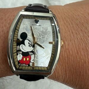 Mickey Mouse 80 Years Silver Dial Watch - Black Strap
